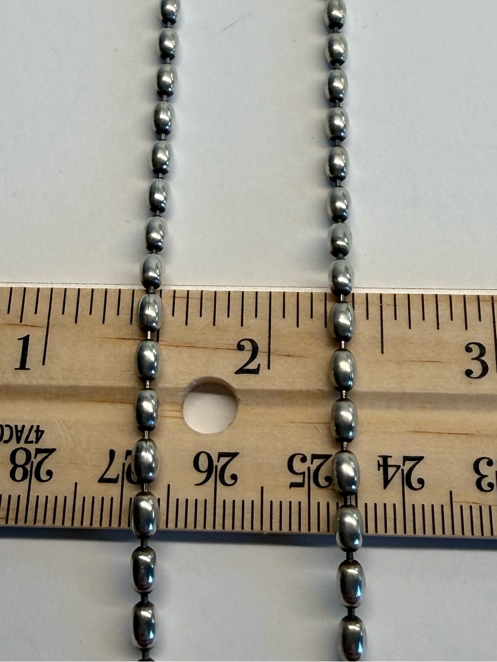 Heidi J Hale Sterling Silver 3mm Oval Beaded Necklace 16” - Picture 5 of 6